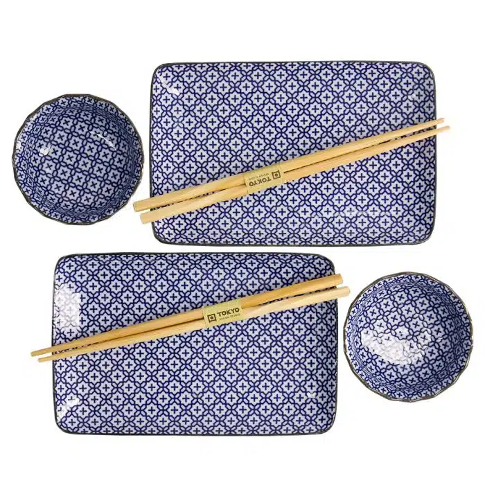 Tokyo Design Studio - Sushi Giftset - Sashiko - 4pcs - 20.4x13cm - 9x3.5cm - Image 2