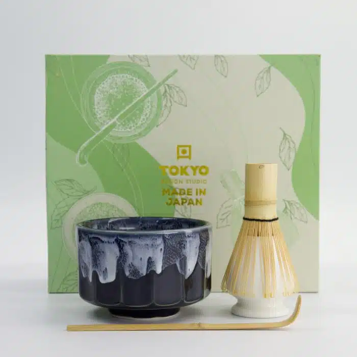 Tokyo Design Studio - Matcha Gift Set - Kanegin Green/Navy - 11x8cm - 4 pieces - Image 2