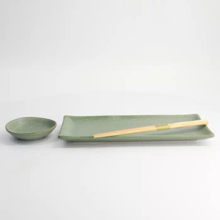 Tokyo Design Studio - Vert Sauge Sushi - Giftset - 3pcs - 29x14.3cm - 10x2.5cm - Incl. Chopsticks - Image 2