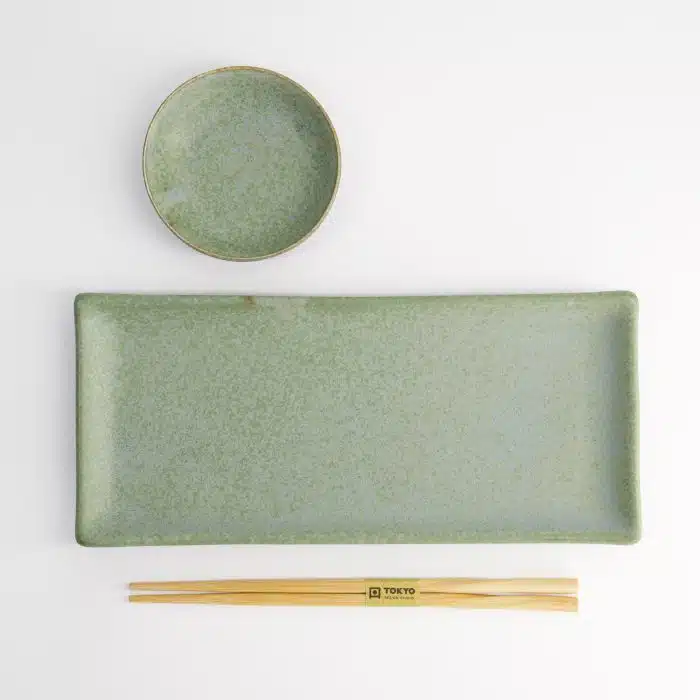 Tokyo Design Studio - Vert Sauge Sushi - Giftset - 3pcs - 29x14.3cm - 10x2.5cm - Incl. Chopsticks - Image 3