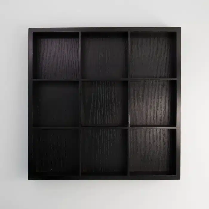 Wooden Display Box Black - 9 Compartments - 33x33x5.5 cm - Image 3