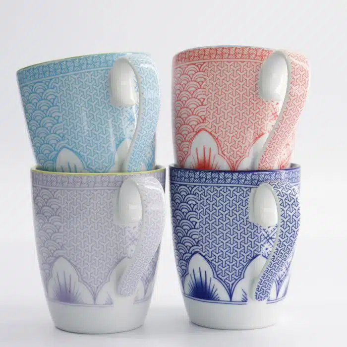 Tokyo Design Studio - Lily Flower - Mug Gift Set - 4pcs - 8.8x10.5cm - 350ml - Image 5