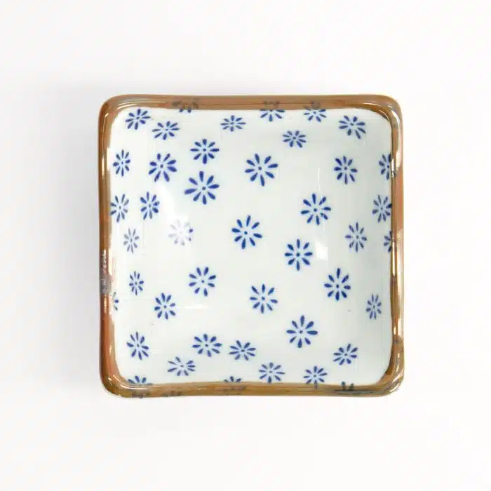 Japan Flower Mizu Square Dish - 8.5x3 cm