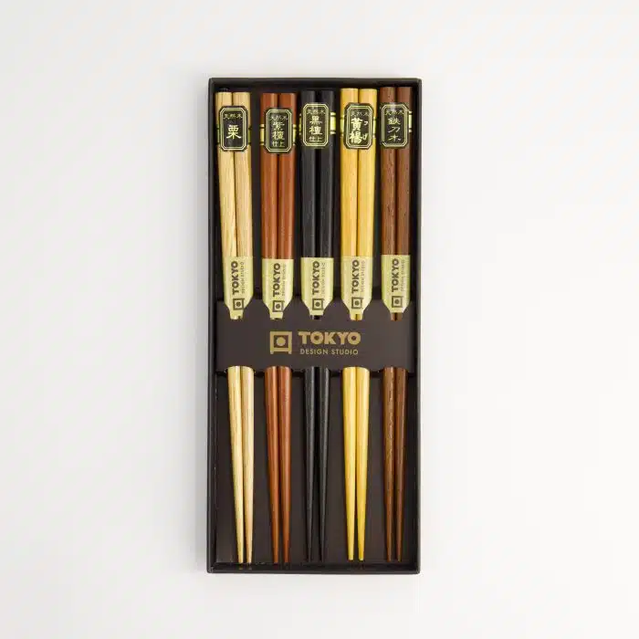 Tokyo Design Studio - Wooden Chopstick Gift Set - 5 Pairs - Image 4