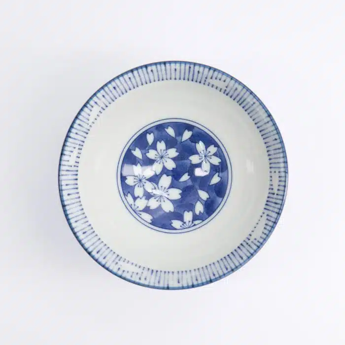Tokyo Design Studio - Sakura - Stripe Rice Bowl - 12.5x6.5cm - 350ml - Blue - Image 2