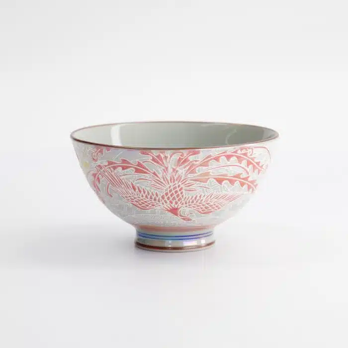 Tokyo Design Studio - Kawaii - Rice Bowl - Luster Phoenix - 11.5x6cm - 300ml - Red - Image 3