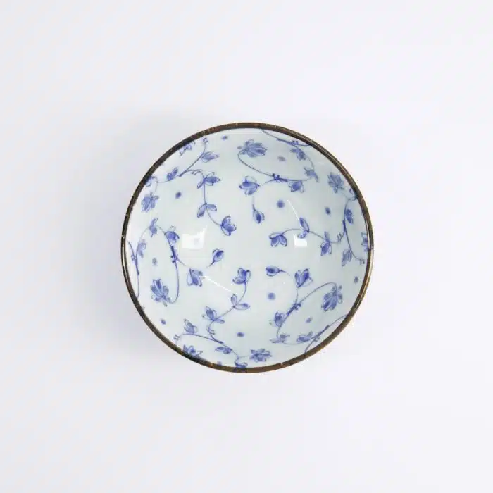 Tokyo Design Studio - Natsu Karakusa - Rice Bowl - Blue/White - 12x6.4cm - Image 2