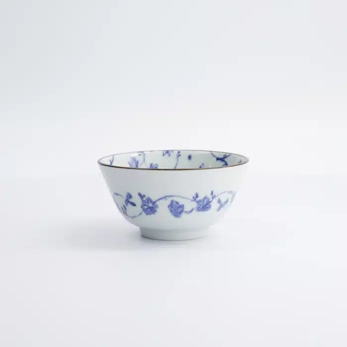 Tokyo Design Studio - Natsu Karakusa - Rice Bowl - Blue/White - 12x6.4cm - Image 3