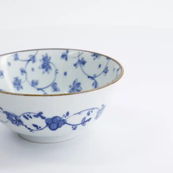 Tokyo Design Studio - Natsu Karakusa - Tayo Bowl - Blue/White - 15x6.7cm - Image 4
