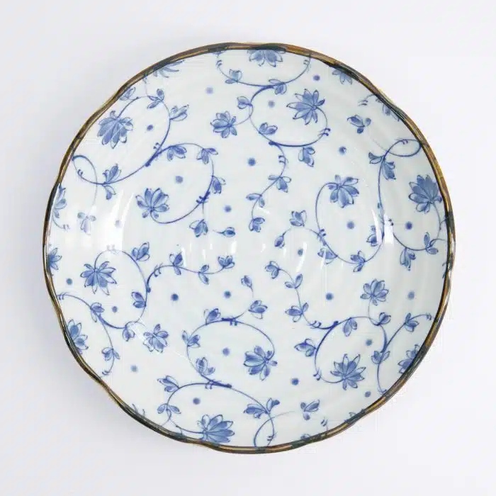 Tokyo Design Studio - Natsu - Karakusa - Plate - Blue/White - 22x4cm - Image 2