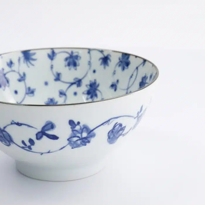 Tokyo Design Studio - Natsu - Karakusa - Bowl - Blue/White - 17.8x9.5cm - Image 4