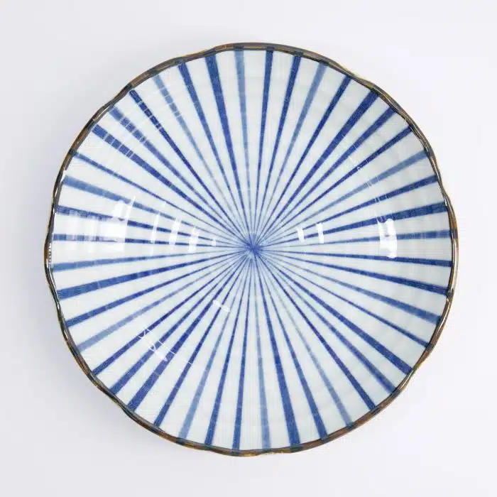 Tokyo Design Studio - Natsu - Tokusa - Plate - Blue/White - 22x4cm - Image 2
