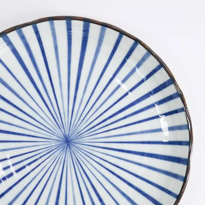 Tokyo Design Studio - Natsu - Tokusa - Dinner Plate - Blue/White - 24.7x3cm - Image 4