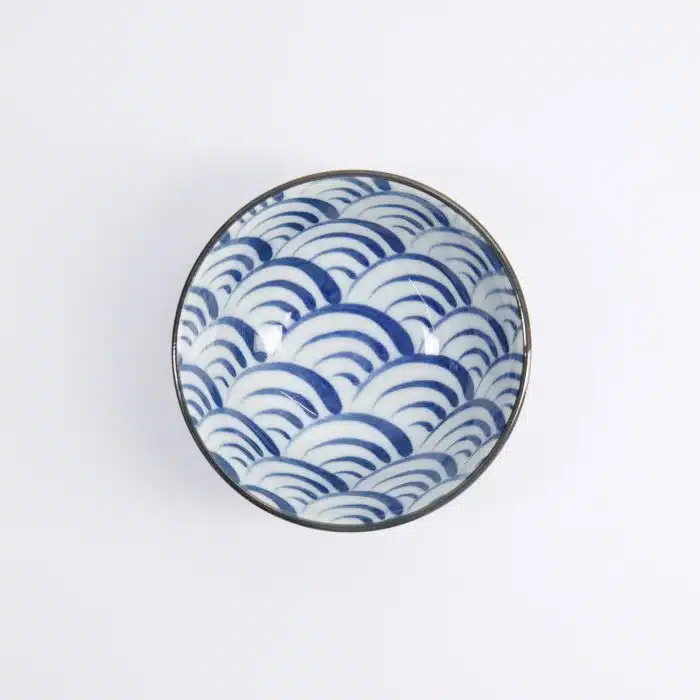Tokyo Design Studio - Natsu Nami - Rice Bowl - Blue/White - 12x6.4cm - Image 2