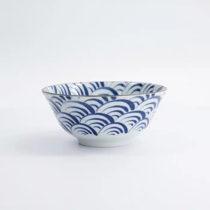 Tokyo Design Studio - Natsu - Nami - Tayo Bowl - Blue/White - 15.2x6.7cm - Image 3