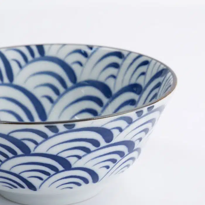 Tokyo Design Studio - Natsu - Nami - Tayo Bowl - Blue/White - 15.2x6.7cm - Image 4