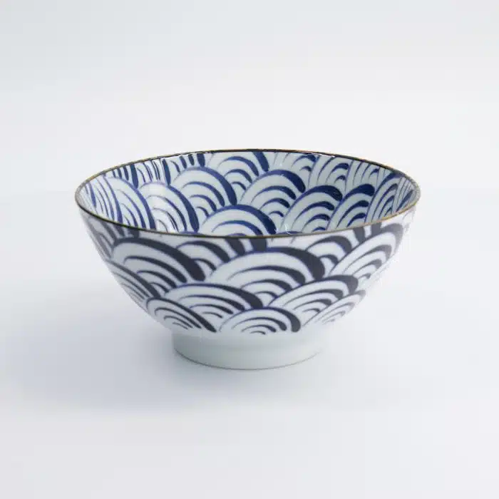 Tokyo Design Studio - Natsu - Nami - Kom - Blauw/Wit - 17.8x9.5cm