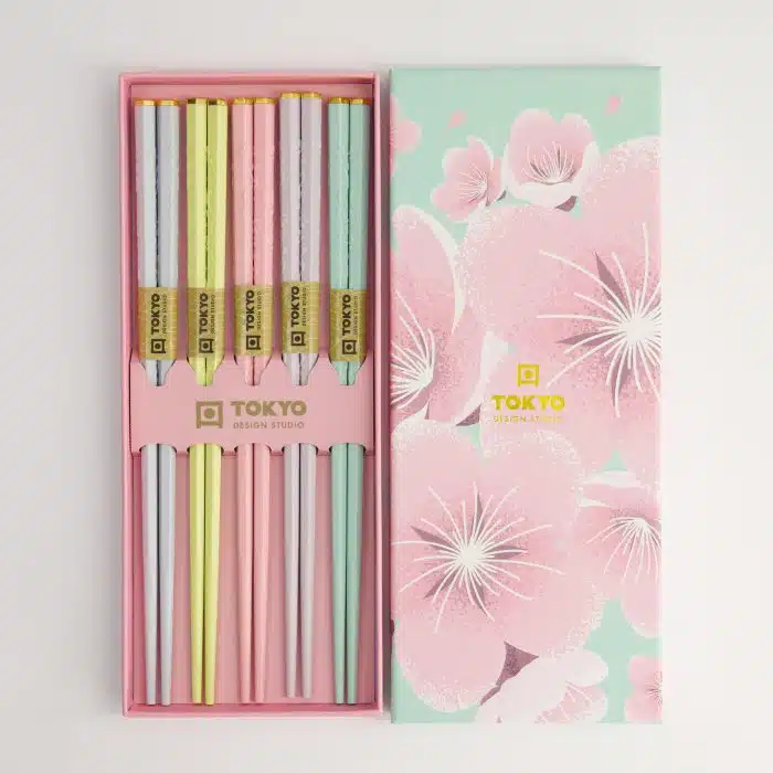 Tokyo Design Studio - Chopsticks - Gift Set/5 - Pink Sakura - Image 2