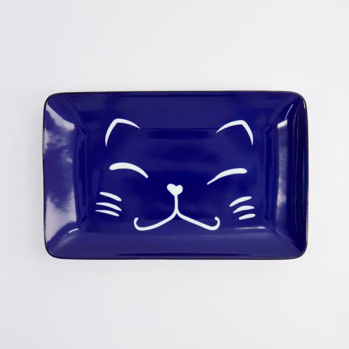Tokyo Design Studio - Kawaii - Lucky Cat Sushi Plate - Blue - 21x13.5cm - Image 3