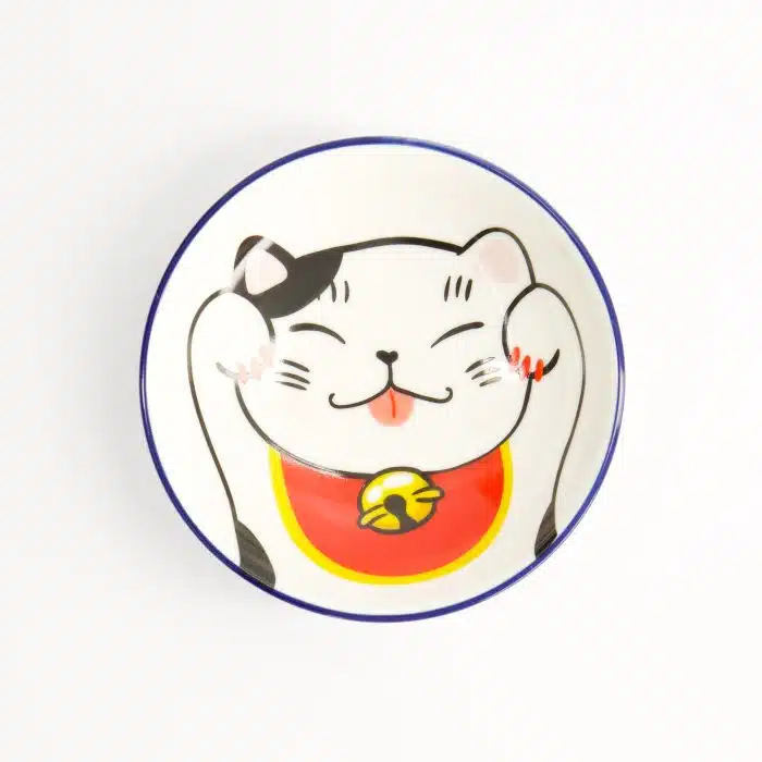 Tokyo Design Studio - Kawaii - Lucky Cat - Sauce Plate - White - 9x2.5cm - Image 2