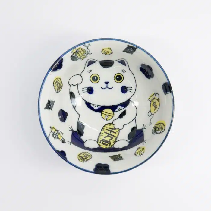 Kawaii - Lucky Cat - Neko Bowl - Blue - 15x7cm - 500ml - Image 2