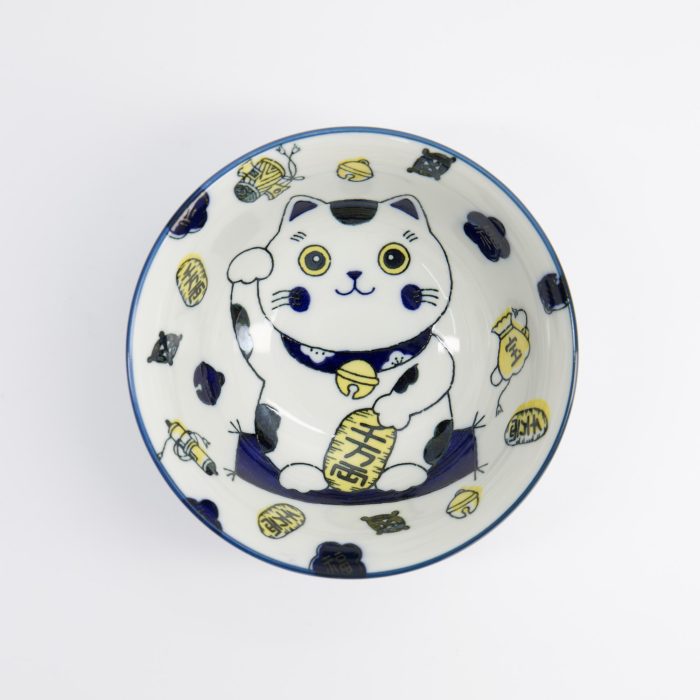 Tokyo Design Studio - Kawaii - Bowl - Cat Neko - Blue - 15x7cm - 500ml - Image 3
