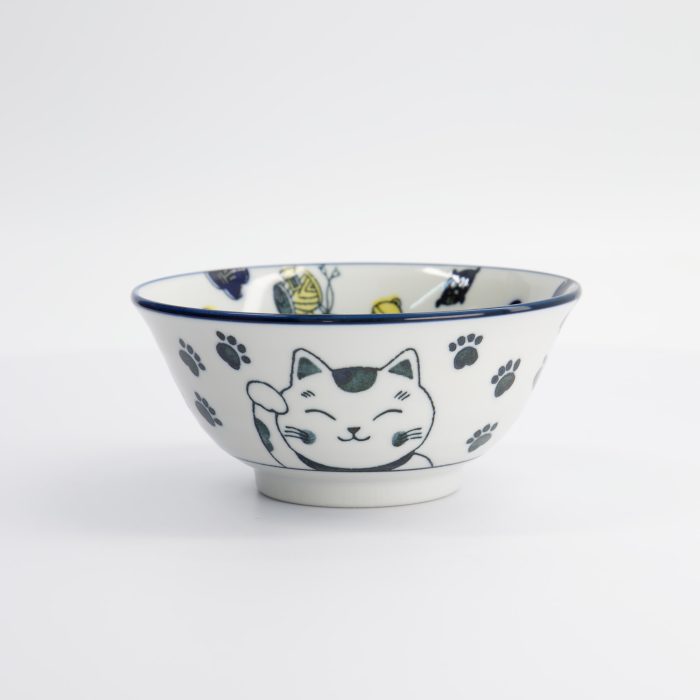 Tokyo Design Studio - Kawaii - Bowl - Cat Neko - Blue - 15x7cm - 500ml - Image 2