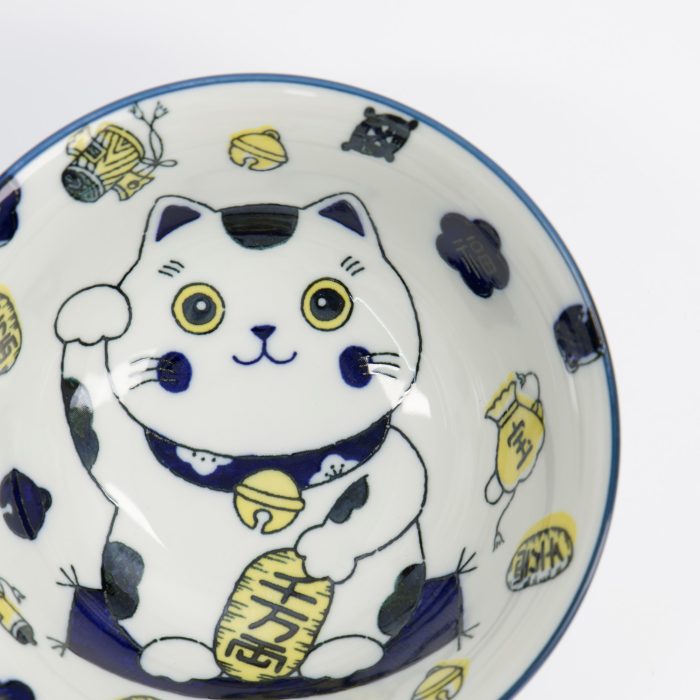 Tokyo Design Studio - Kawaii - Bowl - Cat Neko - Blue - 15x7cm - 500ml - Image 4