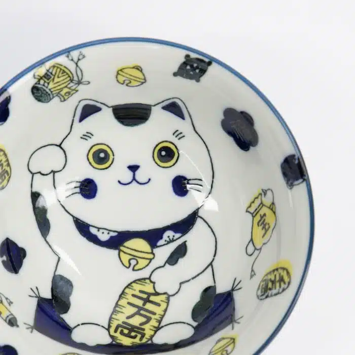 Tokyo Design Studio - Kawaii - Bowl - Cat Neko - Blue - 15x7cm - 500ml - Image 4