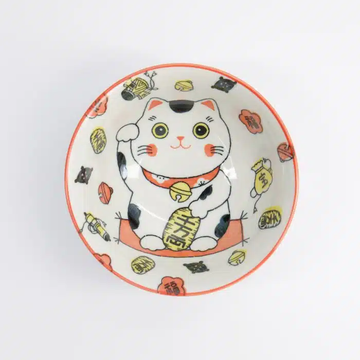 Tokyo Design Studio - Kawaii - Lucky Cat - Neko Bowl - Red - 15x7cm - 500ml - Image 2