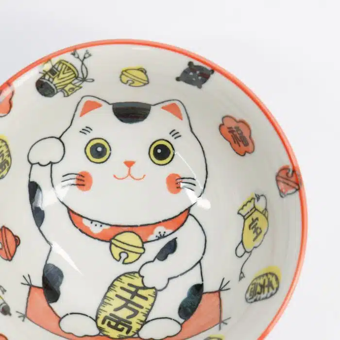 Tokyo Design Studio - Kawaii - Lucky Cat - Neko Bowl - Red - 15x7cm - 500ml - Image 4