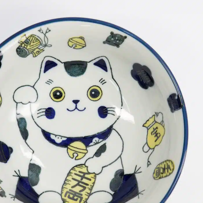 Tokyo Design Studio - Kawaii - Ramen Bowl - Lucky Cat Neko - Blue - 20.8x8cm - 1000ml - Image 3