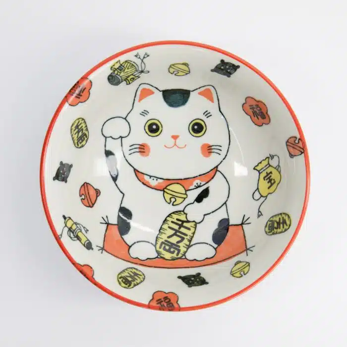 Tokyo Design Studio - Kawaii - Lucky Cat - Neko Ramen Bowl - Red - 20.8x8cm - 1000ml - Image 2