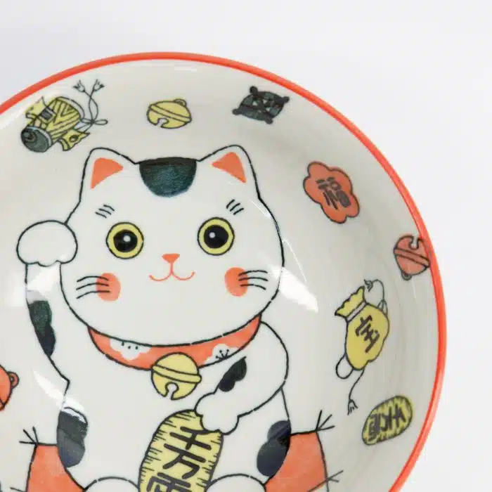 Tokyo Design Studio - Kawaii - Lucky Cat - Neko Ramen Bowl - Red - 20.8x8cm - 1000ml - Image 4