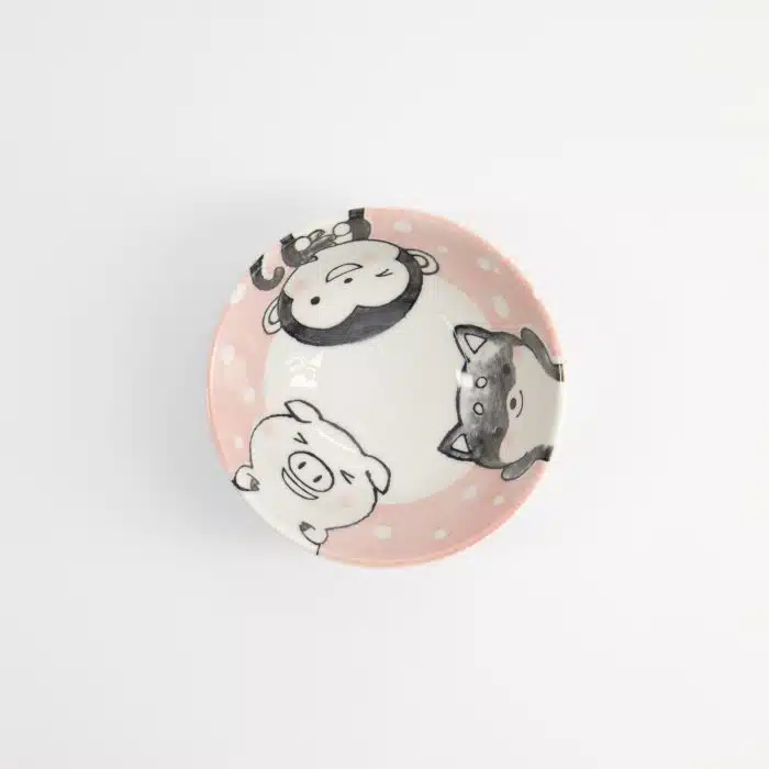Tokyo Design Studio - Kawaii - Rice Bowl - Animals - Pink - 12x6.2cm - 300ml - Image 2