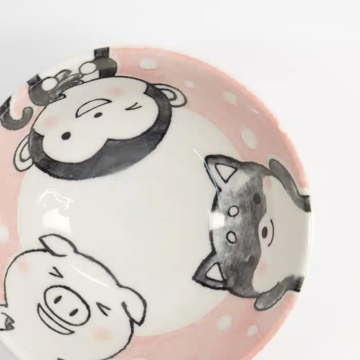 Tokyo Design Studio - Kawaii - Rice Bowl - Animals - Pink - 12x6.2cm - 300ml - Image 4