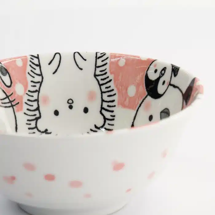 Tokyo Design Studio - Kawaii - Tayo Bowl - Animals - Pink - 15.5x6.8cm - 500ml - Image 4