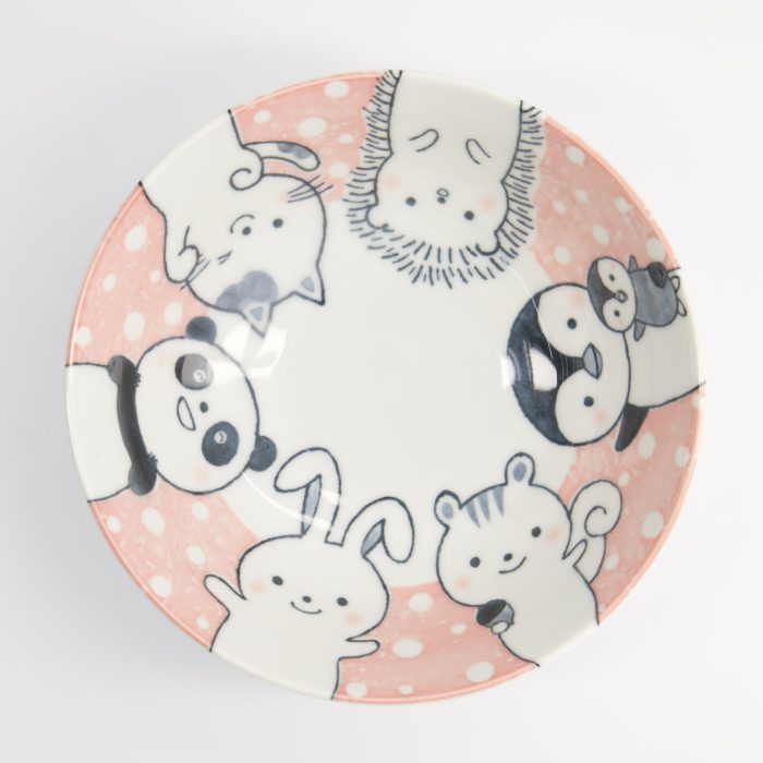 Tokyo Design Studio - Kawaii - Ramen Bowl - Animals - Pink - 21x7.8cm - 1000ml - Image 2