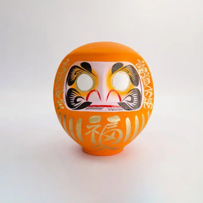 Orange Daruma Doll - 9 cm