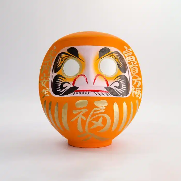 Orange Daruma Doll - 17cm - Image 2