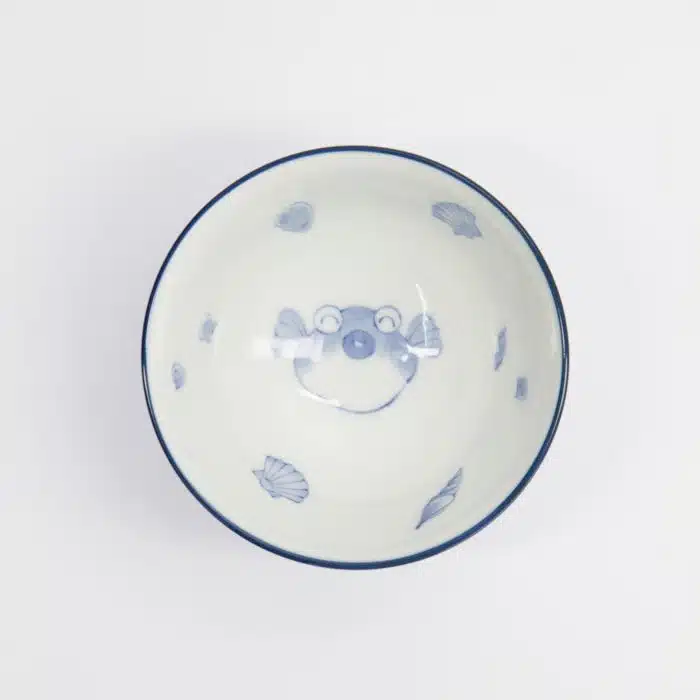 Tokyo Design Studio - Kawaii - Rice Bowl - 11.3x5.8cm - 300ml - Blowfish Bowl - Blue/White - Image 3