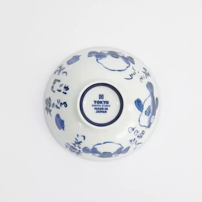 Tokyo Design Studio - Kawaii - Rice Bowl - 11.3x5.8cm - 300ml - Blowfish Bowl - Blue/White - Image 2