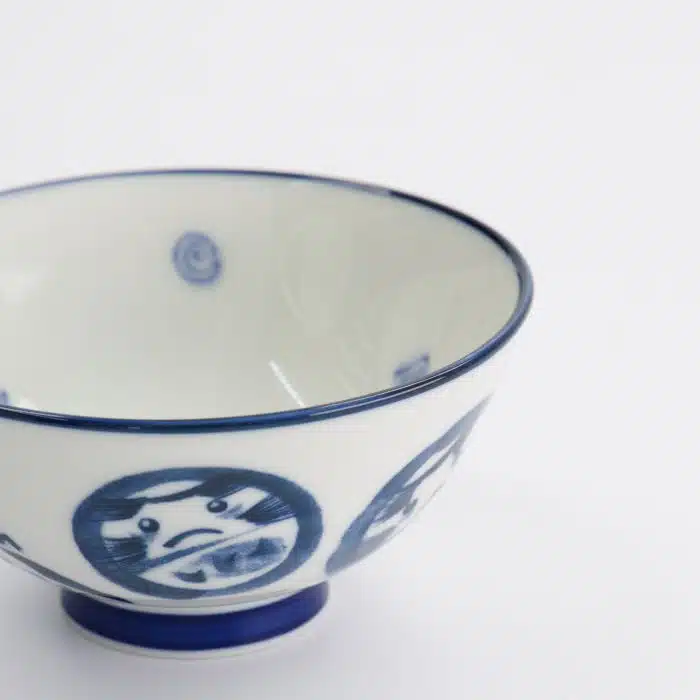 Tokyo Design Studio - Kawaii - Rice Bowl - 11.3x5.8cm - 300ml - Daruma Bowl - Blue and White - Image 4