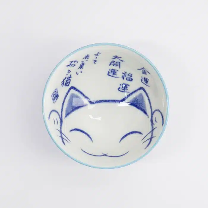 Tokyo Design Studio - Kawaii - Rice Bowl - 11.3x5.8cm - 300ml - Lucky Cat - Blue - Image 2
