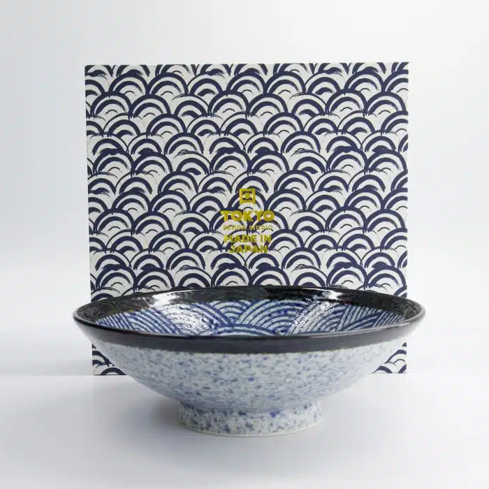 Tokyo Design Studio - Aisai Seigaiha - Ramen Bowl - Blue - 25.2x7.7cm - 1400ml - Image 4