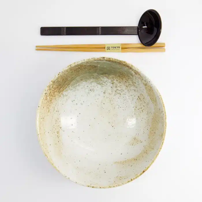 Tokyo Design Studio - Yukishino - 3-Piece Ramen Gift Set - White/Brown - Spoon - 21.5x9cm - 1300ml - Image 2