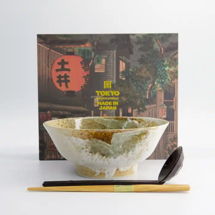 Tokyo Design Studio - Yukishino - 3-Piece Ramen Gift Set - White/Brown - Spoon - 21.5x9cm - 1300ml - Image 4