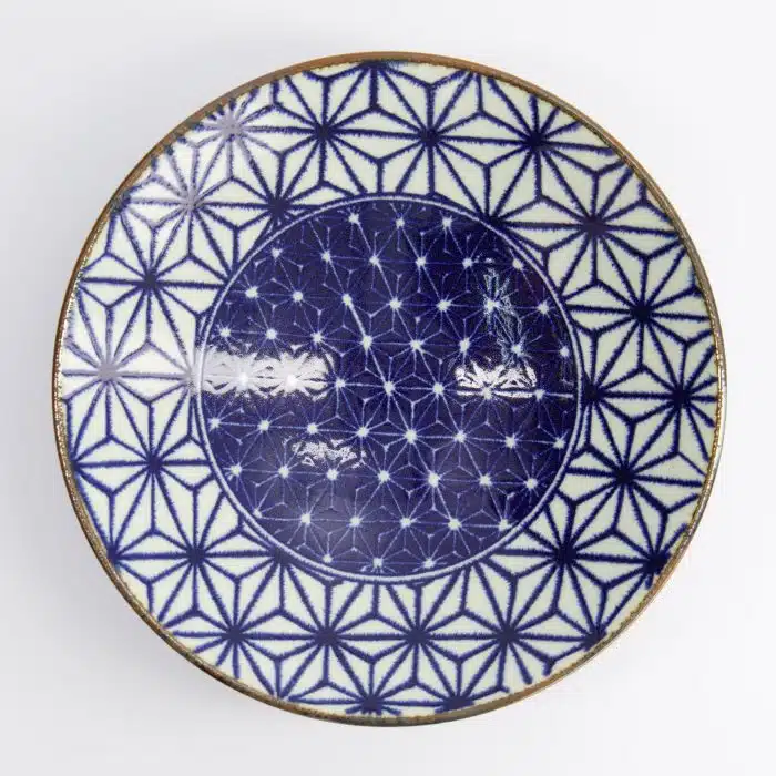 Tokyo Design Studio - Ramen Bowl - Blue/White Asanoha - 25.2x7.7cm - 1400ml - Image 2