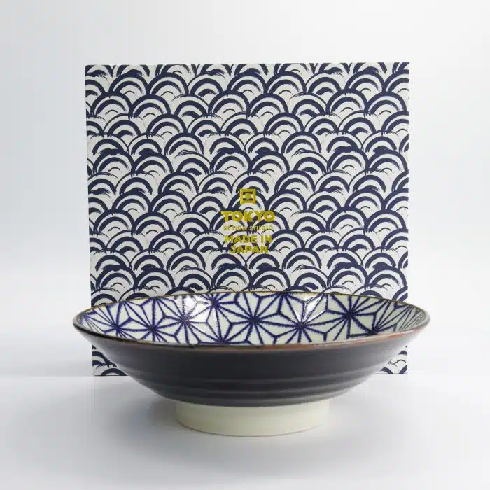 Tokyo Design Studio - Ramen Bowl - Blue/White Asanoha - 25.2x7.7cm - 1400ml - Image 4