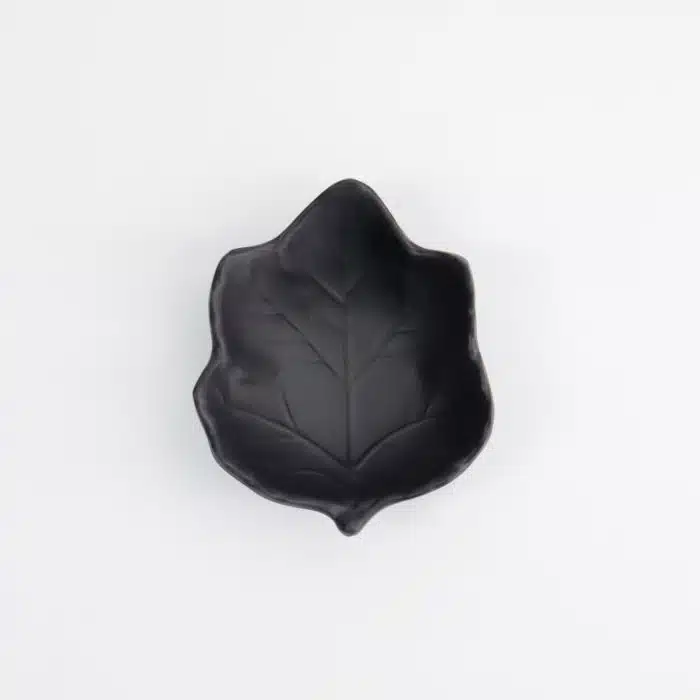 Tokyo Design Studio - Iwate Black - Sauce Dish - Leaf Shape - 10x8x3cm - 55ML - Image 2